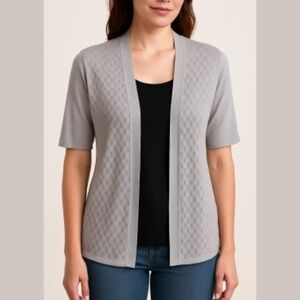 CYNTHIA ROWLEY - Linen blend open cardigan Sz M